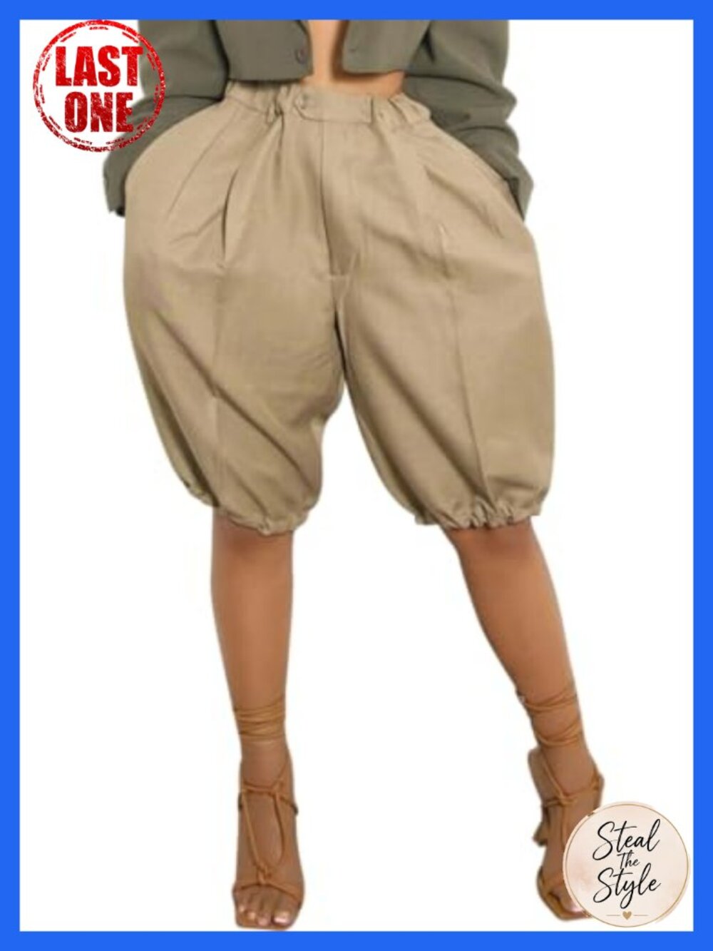 Women's High Waisted Wide Leg Cargo Bermuda Shorts with Pockets Streetwear Y2K